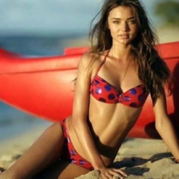 Vintage Victoria's Secret Shimmer Polka Dot Bikini - Picture 2 of 14